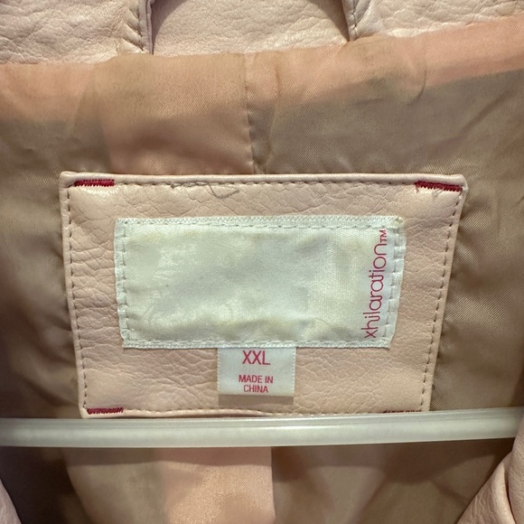 Pastel Pink Faux Leather Jacket - Picture 3 of 3